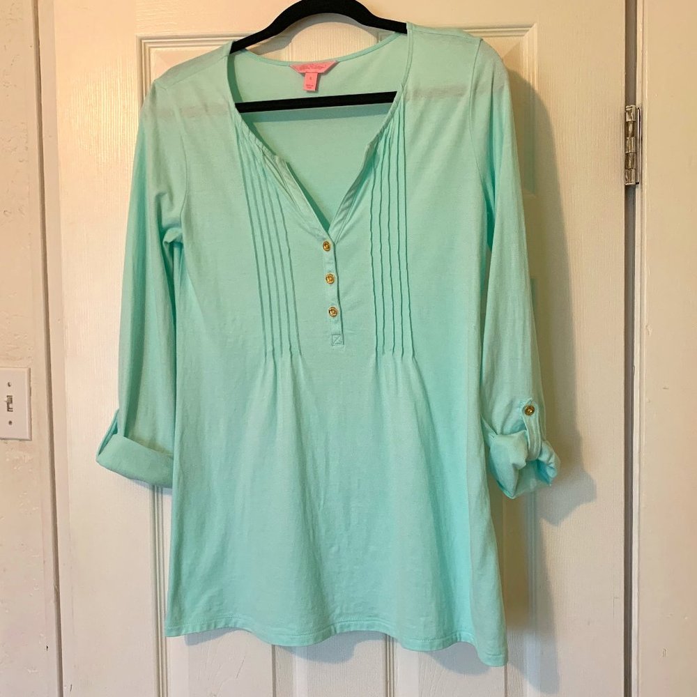 Lilly Pulitzer Pintucked Roll Sleeved Shirt